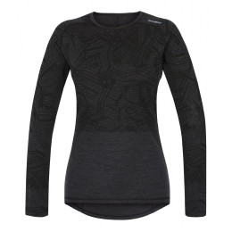 Camiseta funcional de mujer Husky Merino 100 Dl. Rukáv L negro