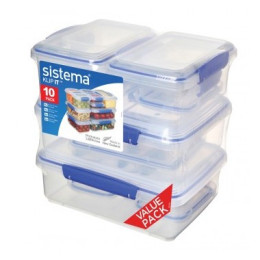 Caja de alimentos Sistema Ten Pack Sw Transparent Transparent with blue clips