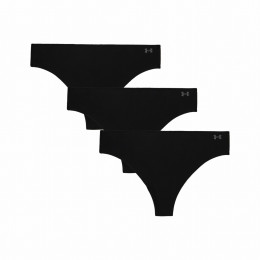 Bragas de mujer Under Armour Pure Stretch No Show Thong - Solid 3Pk negro black