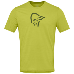 Camiseta de hombre Norrona femund equaliser merino T-shirt dorado Golden Lime