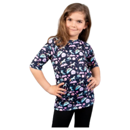 Camiseta funcional para niños Drexiss All Moon Unicorns Coolmax azul/rosa