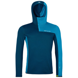 Sudadera de hombre Ortovox Fleece Light Grid Sn Hoody azul Petrol Blue