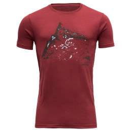 Camiseta de hombre Devold Hornindalrokken Man Tee rojo Syravery