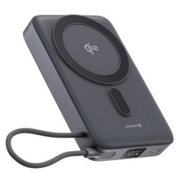 Batería externa Swissten 10000 mAh Qi2 MagSafe power bank gris