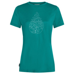 Camiseta de mujer Icebreaker Women Merino 150 Tech Lite SS Tee Hike Path turquesa Tidal Teal