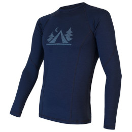 Camiseta de hombre Sensor Merino Df Camp azul oscuro DeepBlu