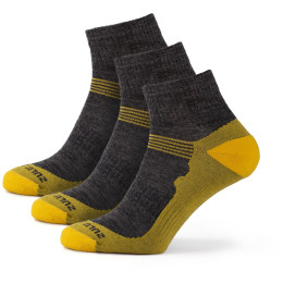 Calcetines Zulu Merino Lite Women 3 pack gris/amarillo