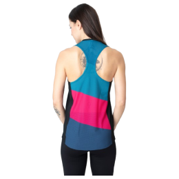 Camiseta sin mangas para mujer Drexiss Fit Stripe Pink negro/azul
