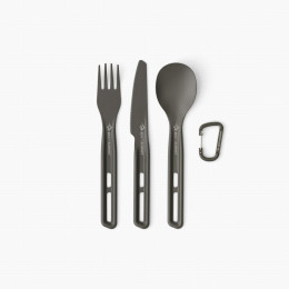 Juego de cubiertos Sea to Summit Frontier UL Cutlery Set 3 Piece gris Aluminium Hard Anodised Grey