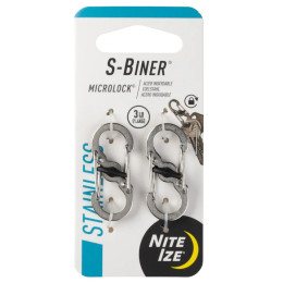 Mosquetón auxiliar Nite Ize S-Biner Microlock plata Stříbrná