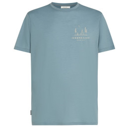 Camiseta de hombre Icebreaker Men Merino 150 Tech Lite SS Tee Peaceful Pass azul claro Flint Blue