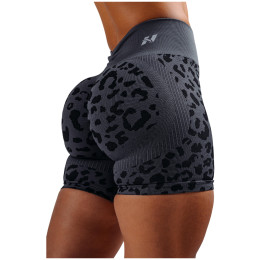 Pantalones cortos de mujer Nebbia Push-Up Compression Leopard Shorts Primal negro BLACK LEOPARD