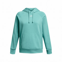 Sudadera de mujer Under Armour Rival Fleece Hoodie azul claro RadialTurquoise/White