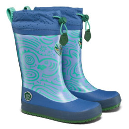 Botas de agua para niños Affenzahn Rainboot Vegan Puddly Bird of Paradise azul/naranja Bird of Paradise