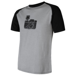 Camiseta de hombre Sensor Merino Active Pt Camera gris/negro