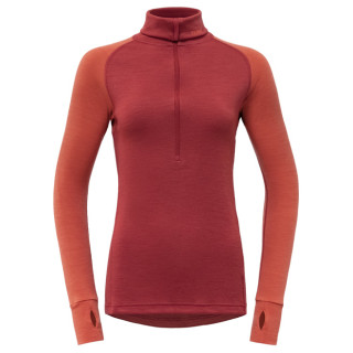 Cuello alto de mujer Devold Expedition Woman Zip Neck naranja Beauty/Coral