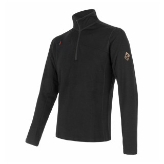 Sudadera de hombre Sensor Merino Upper krátký zip negro Black