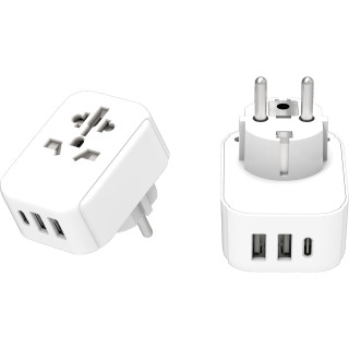 Adaptador LifeVenture World to Europe Travel Adaptor + USB