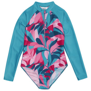 Bañador para niños Regatta Kids L/S SwimSuit azul Tahoe Blue/Tahoe Blue Tropical Leaf