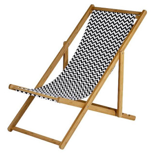 Tumbona de playa Bo-Camp Beach Chair Soho negro/blanco Black/White