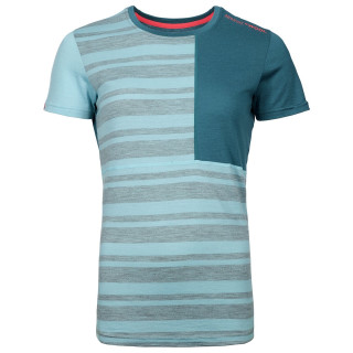 Camiseta funcional de mujer Ortovox W's 185 Rock'n'Wool Short Sleeve W azul claro Ice Waterfall