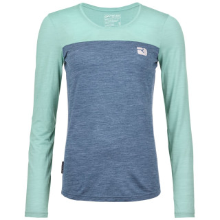 Camiseta funcional de mujer Ortovox 150 Cool Logo Ls W azul ice waterfall