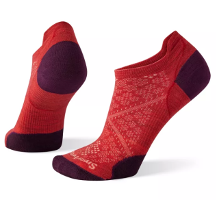 Calcetines Smartwool Run Zero Cushion Low Ankle rojo pomegranate