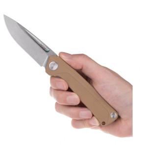 Navaja Acta non verba Z200 BB, Stonewash/Plain Edge, G10 beige coyote