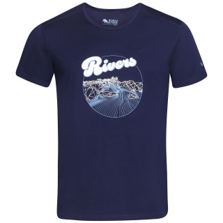 Camiseta de hombre Zulu Merino River Ring 160 Short Comfy azul Navy