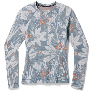 Camiseta funcional de mujer Smartwool W Classic Thermal Merino BL Crew Boxed azul claro Winter Sky Floral