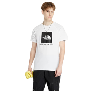 Camiseta de hombre The North Face M S/S Raglan Redbox Tee blanco TNF WHITE