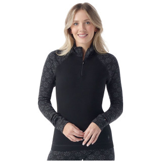 Camiseta funcional de mujer Smartwool W Classic Thermal Merino Bl 1/4 Zip B negro/gris black digi snow