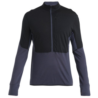 Sudadera funcional de hombre Icebreaker Men Merino 200 Realfleece™ Descender LS Half Zip negro Black/Graphite/Cb