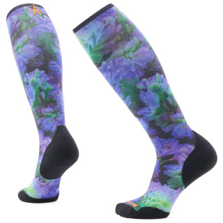 Calcetines de esquí Smartwool W Ski Tc Electric Lotus Print Otc negro/azul Black