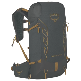 Mochila de senderismo Osprey Talon Velocity 20 negro/amarillo dark charcoal/tumbleweed yellw