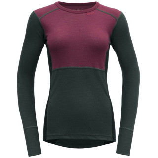 Camiseta funcional de mujer Devold Lauparen Merino 190 Shirt Wmn rojo/gris Beetroot/Woods/Ink