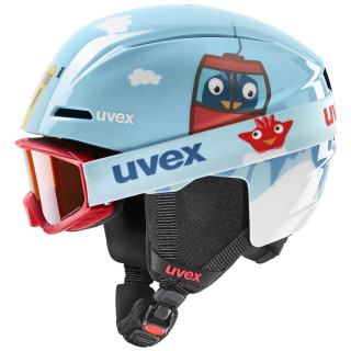 Juego de casco y gafas Uvex Viti set 2023 azul claro light blue birdy