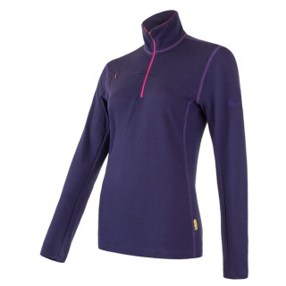 Sudadera de mujer Sensor Merino Upper krátký zip violeta Purple