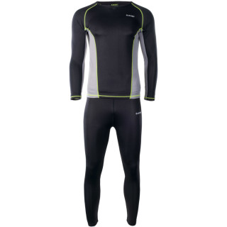 Ropa interior térmica para hombre Hi-Tec Kamo set negro/gris Black/FrostGray/LimePunch