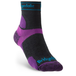 Calcetines de mujer Bridgedale UL T2 MS 3/4 Crew Women's negro/violeta Charcoal/Purple/