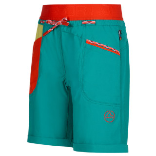 Pantalones cortos de mujer La Sportiva Mantra Short W azul/verde Lagoon/Green Banana