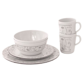 Vajilla Outwell Dahlia 2 Person Dinner Set blanco Blue & white