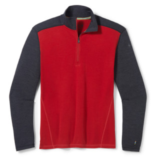 Camiseta funcional de hombre Smartwool M Classic Thermal Merino BL 1/4 ZB rojo/negro rhythmic red