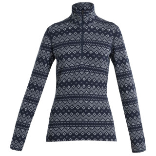 Camiseta funcional de mujer Icebreaker 260 Vertex LS Half Zip First Snow azul oscuro Midnight Navy/Snow/J