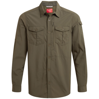 Camisa de hombre Craghoppers NosiLife Adventure Long Sleeved Shirt III verde Woodland Green