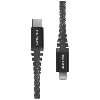 Cable de carga y datos Swissten Kevlar USB-C/Lightning 1,5 m gris oscuro Antracit