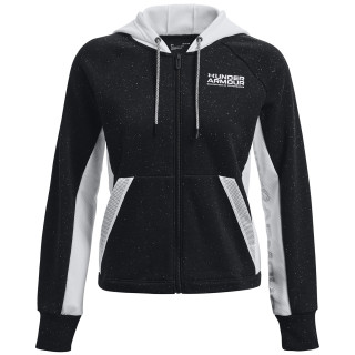 Sudadera de mujer Under Armour Rival + FZ Hoodie negro Black / White / White