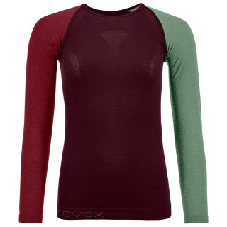 Camiseta funcional de mujer Ortovox 120 Comp Light Long Sleeve W rojo DarkWine