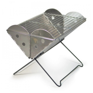 Barbacoa plegable UCO Flatpack Grill & Firepit 35 x 25 cm plata