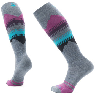 Calcetines de esquí Smartwool W Ski Targeted Cushion Pattern Otc gris/rosa Pewter Blue